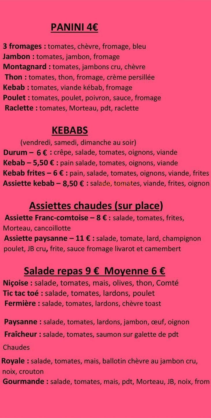 La Fringale — carte page 3