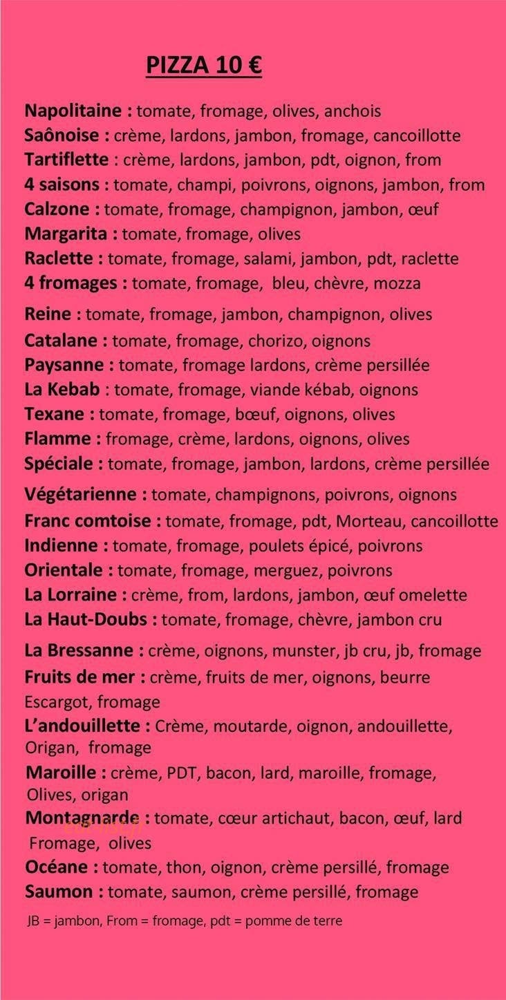 La Fringale — carte page 2