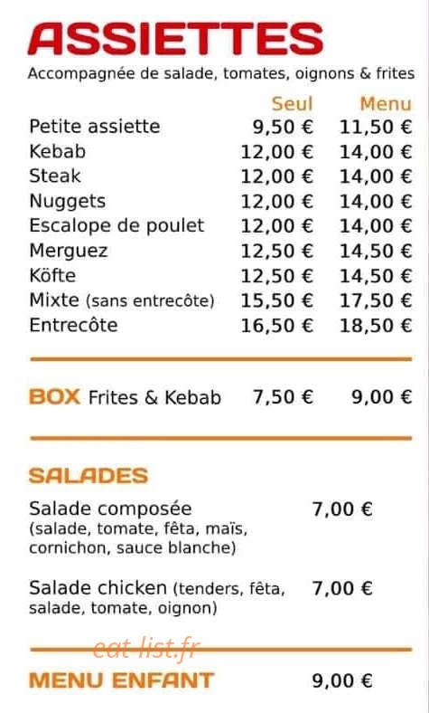 Alp Kebab — carte page 3