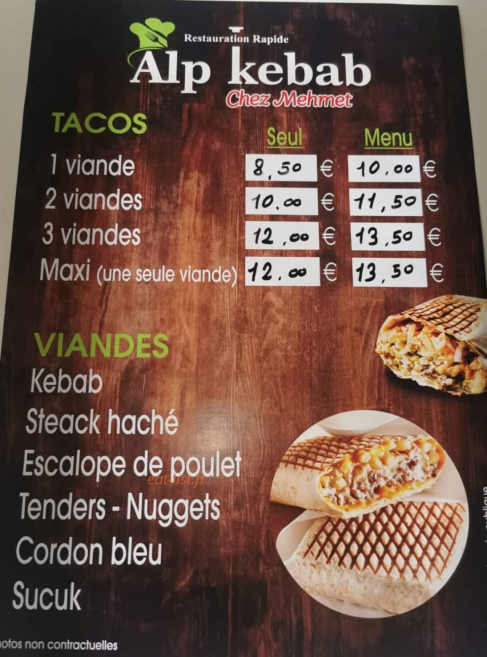 Alp Kebab — carte page 5
