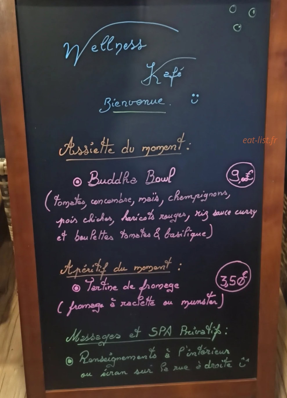 Wellness Kafé — carte page 1