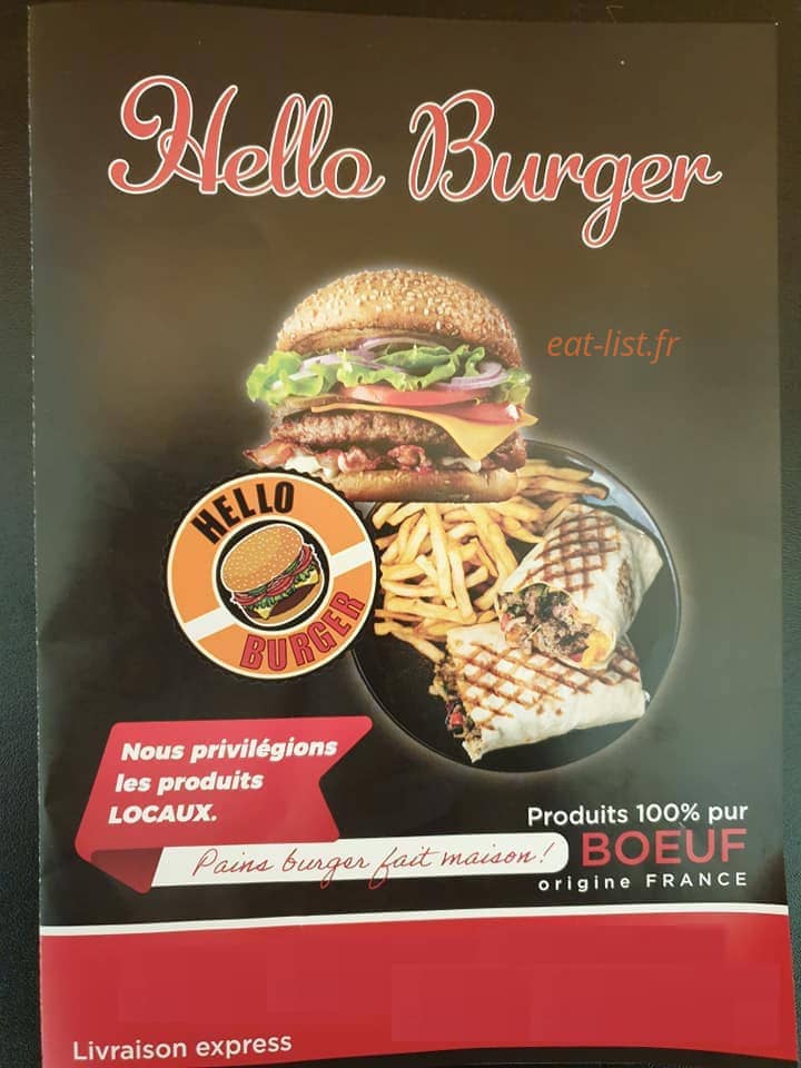 Hello burger — carte page 1