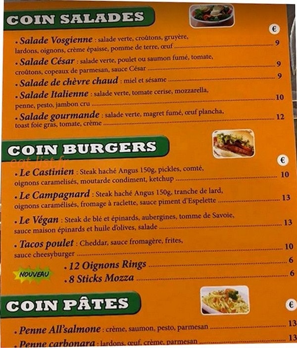Le pizzaiol — carte page 1