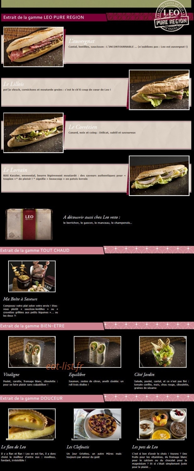 Leo Resto — carte page 1