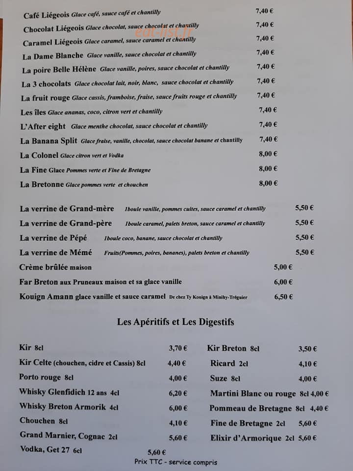 C&C Bar — carte page 2
