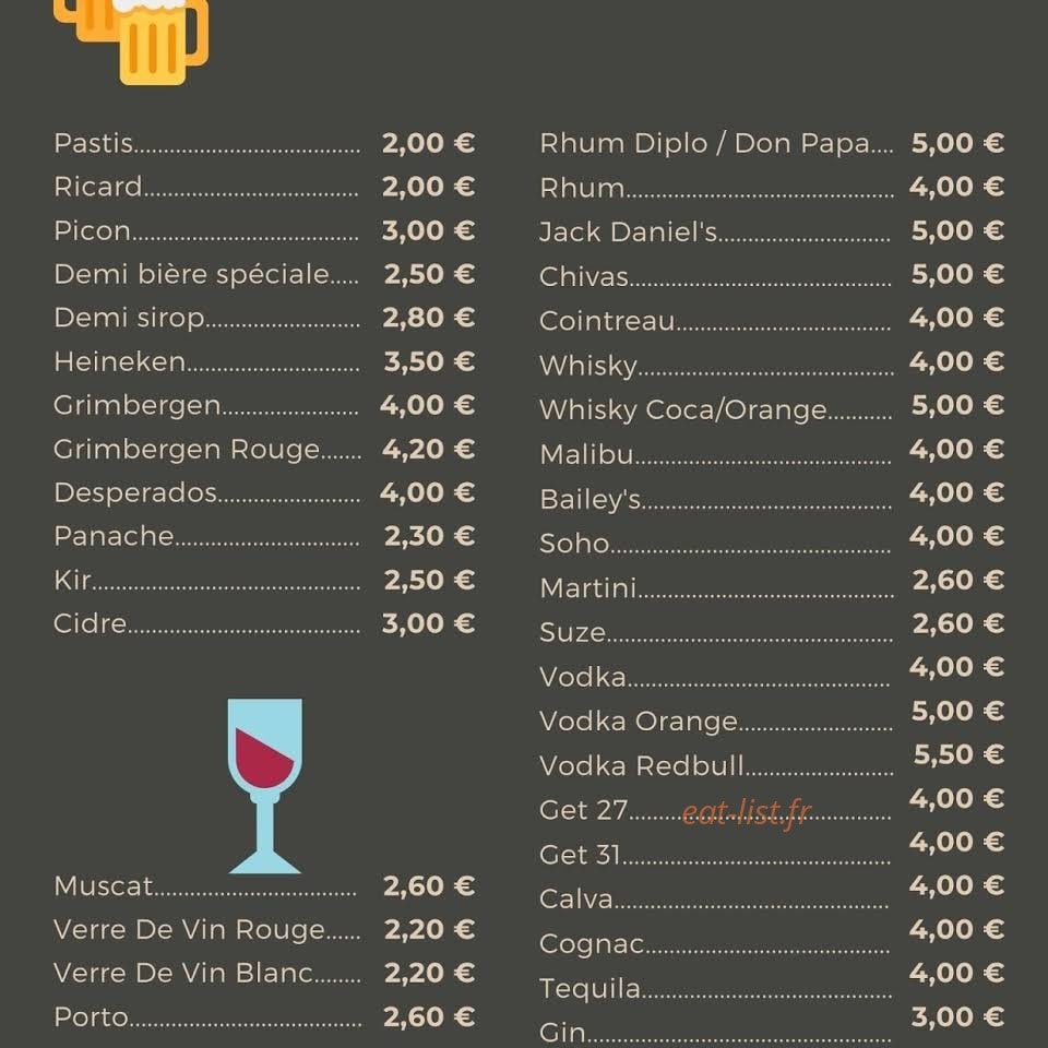 C&C Bar — carte page 4