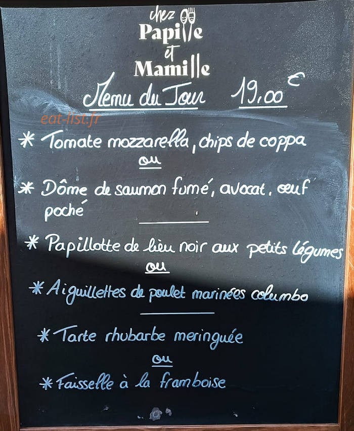 Chez Papille et Mamille — carte page 1