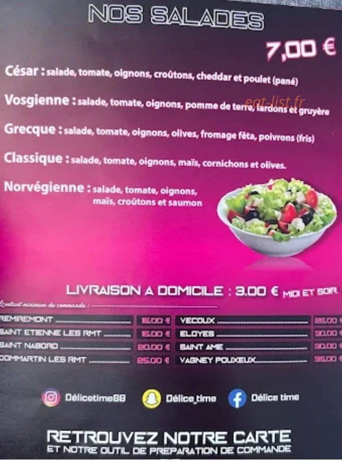 Délice Time — carte page 2