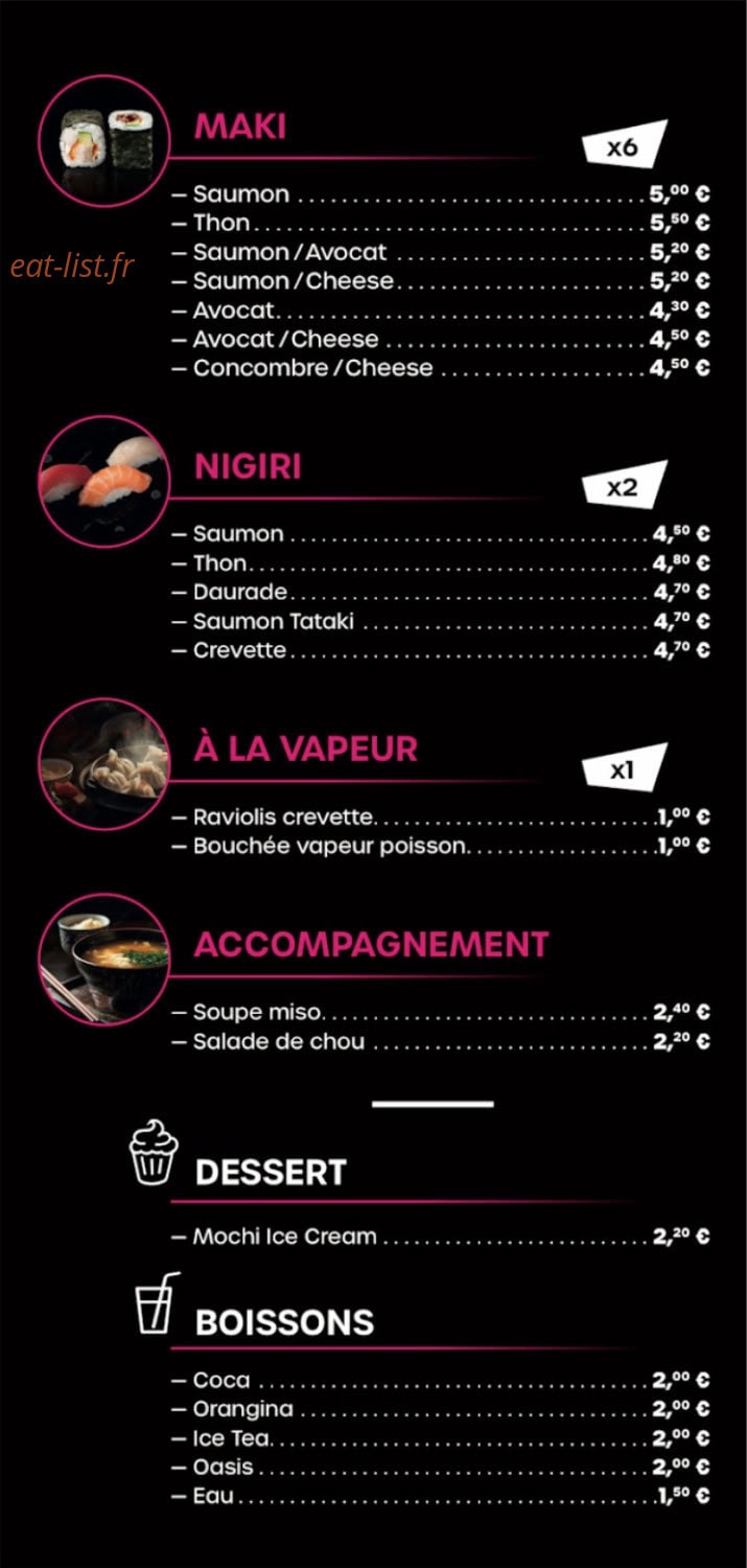 DK Sushis — carte page 3