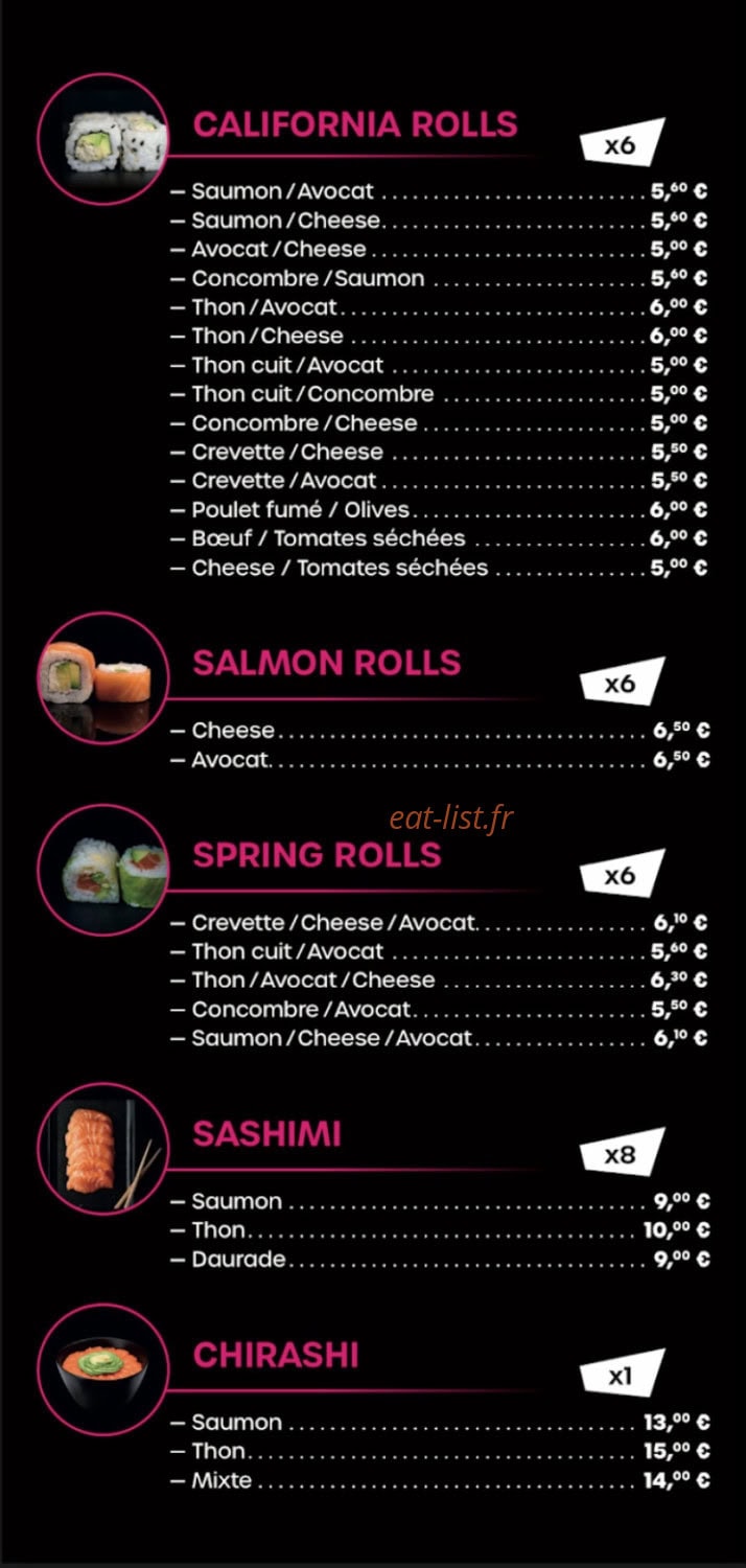 DK Sushis — carte page 2