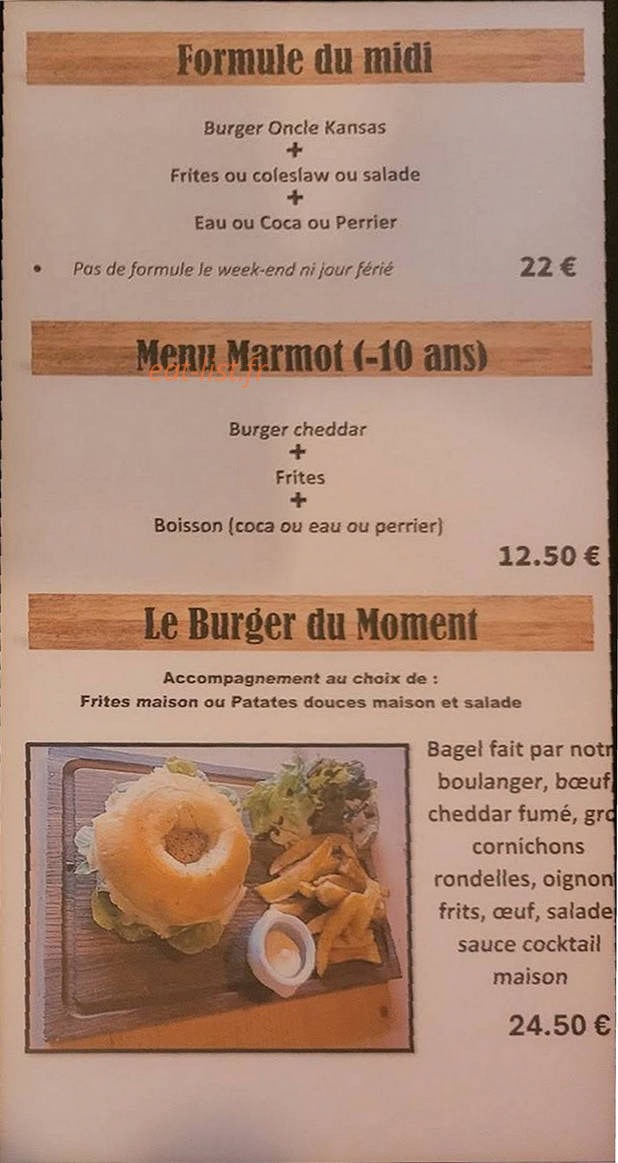 La fabrique à burger — carte page 2