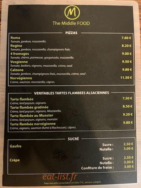 Middle Food — carte page 2