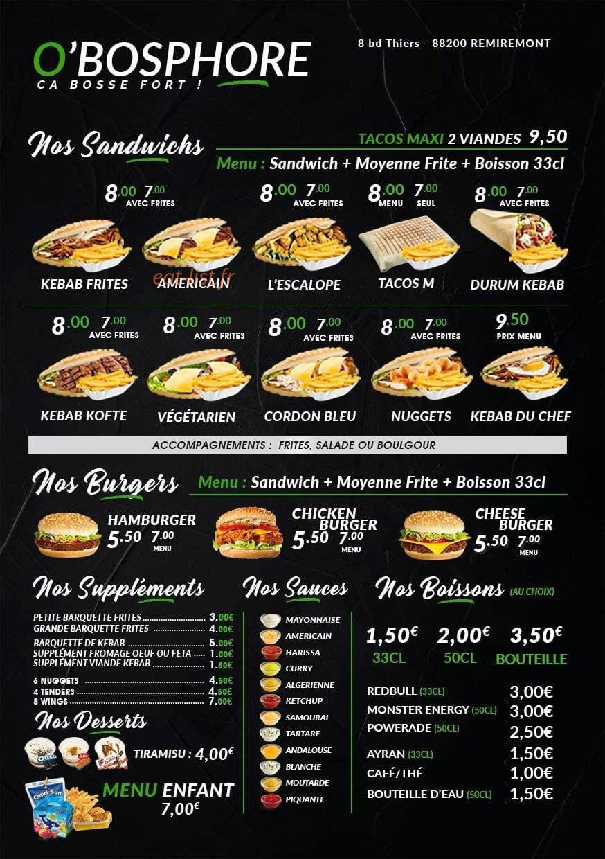 O'bosphore kebab — carte page 2