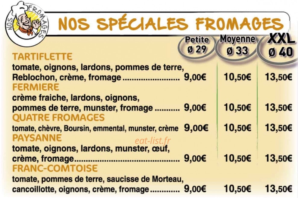 Sos Pizza — carte page 2