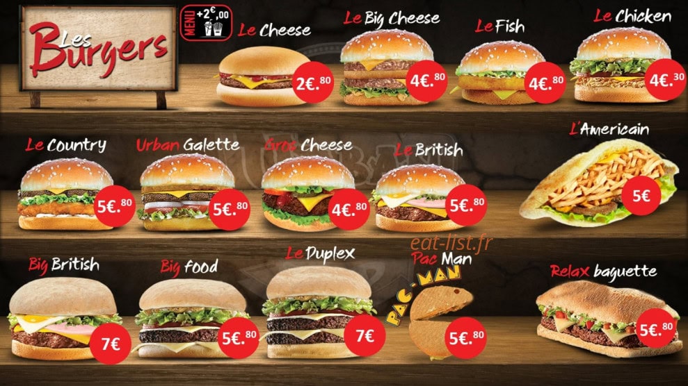 Urban Food — carte page 2