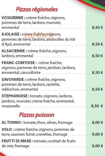 Casa Pizza — carte page 2