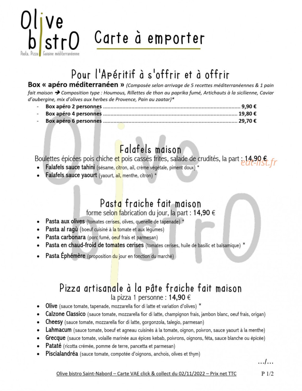 Olive bistrO — carte page 5