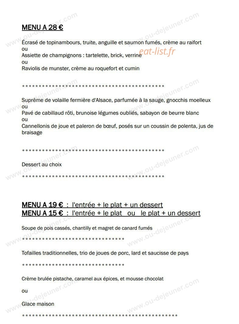 Au Bon Gîte — carte page 5
