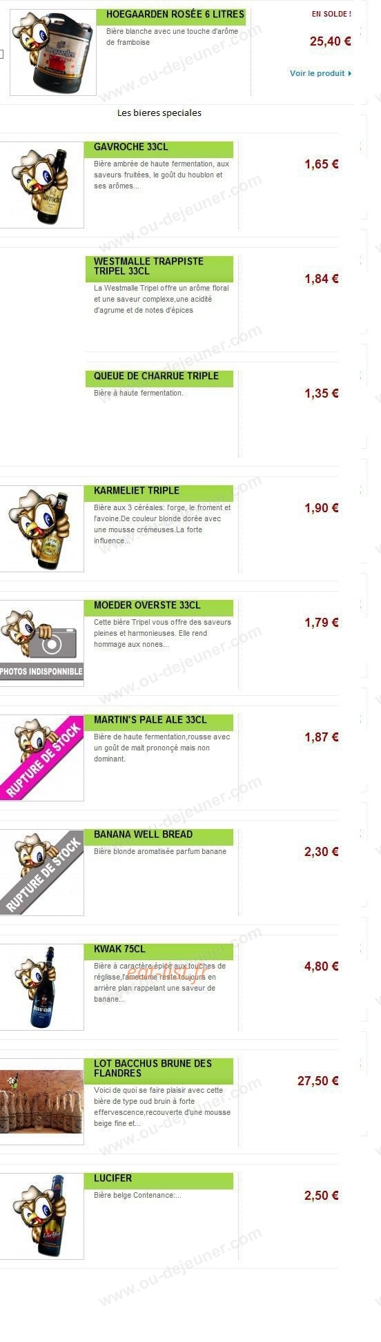 La Cave du Hibou — carte page 6
