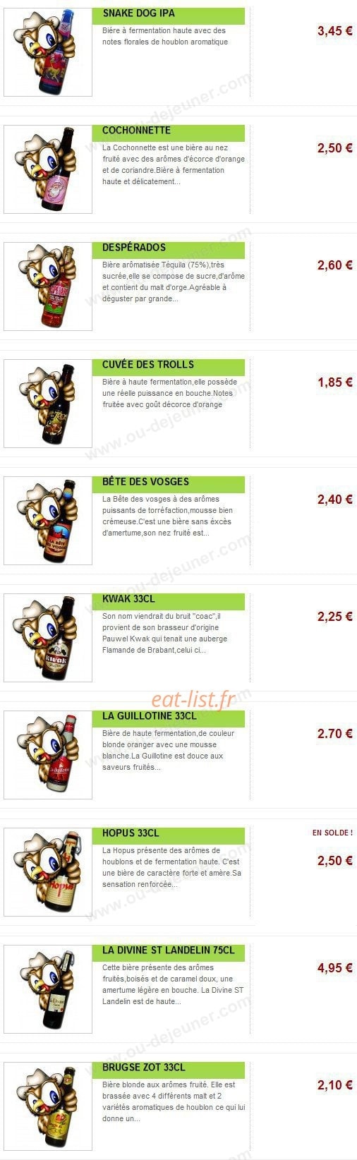 La Cave du Hibou — carte page 7