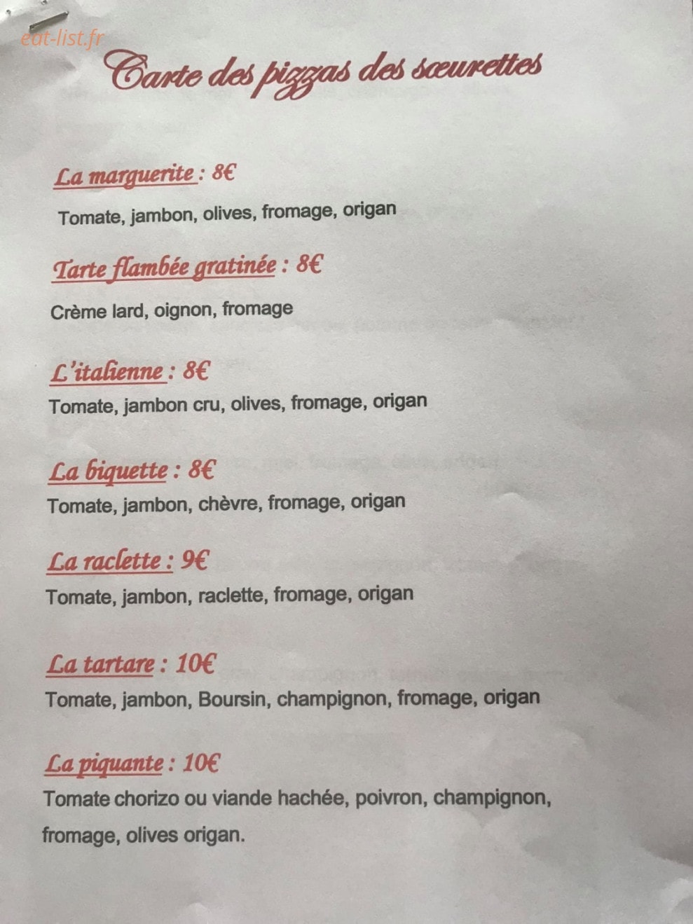 La popotte des soeurettes — carte page 1