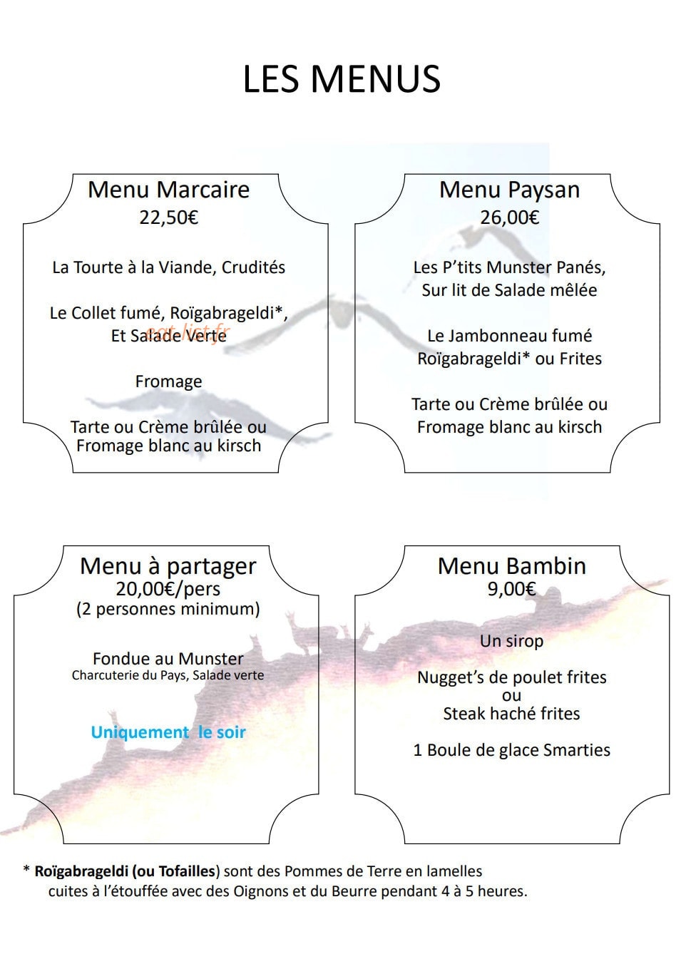 Auberge La Chaume de Schmargult — carte page 4