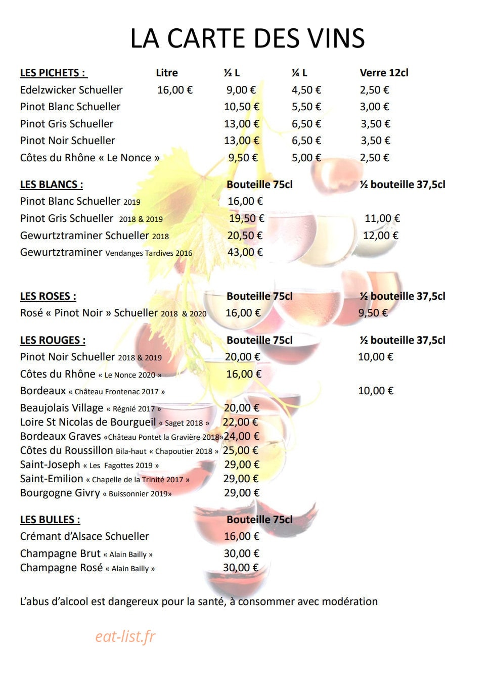 Auberge La Chaume de Schmargult — carte page 8