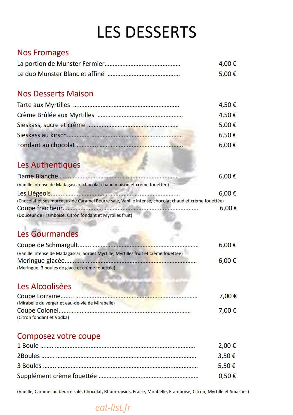 Auberge La Chaume de Schmargult — carte page 5
