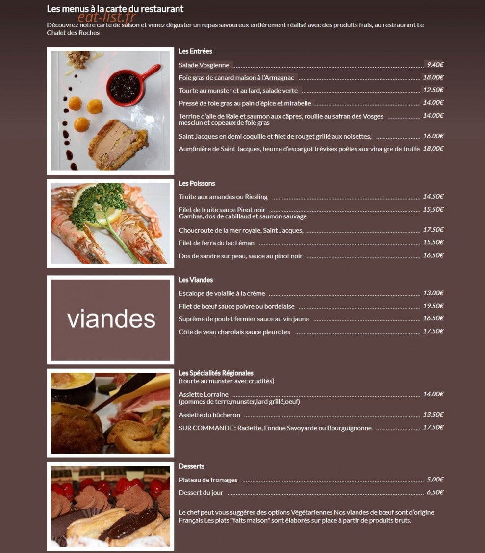 Chalet des Roches — carte page 1