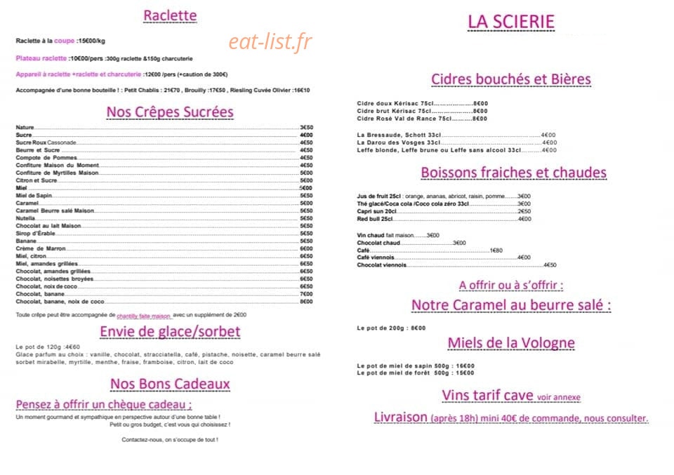 La Scierie — carte page 2