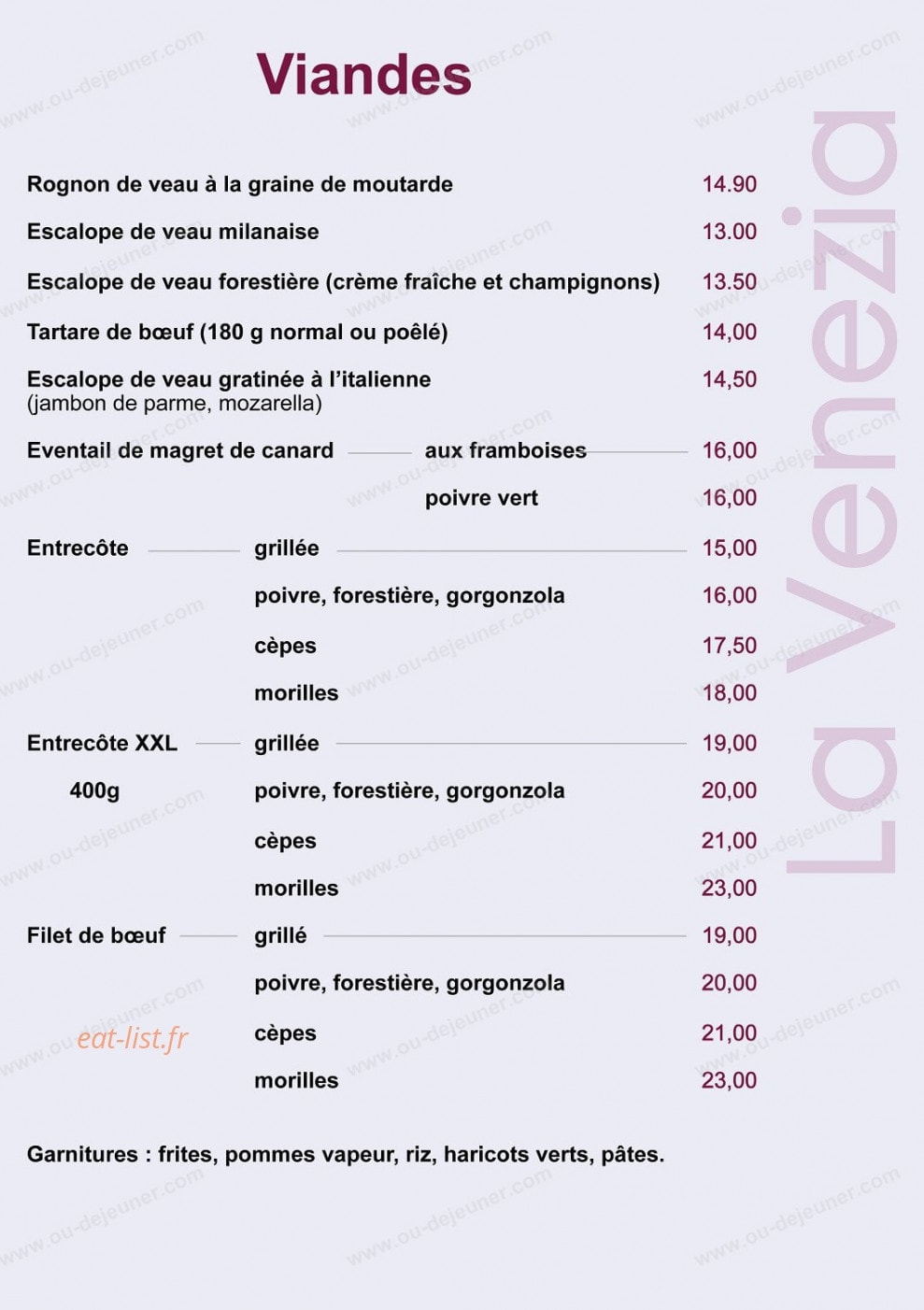 La Venezia — carte page 5