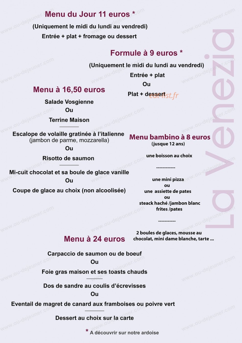 La Venezia — carte page 1