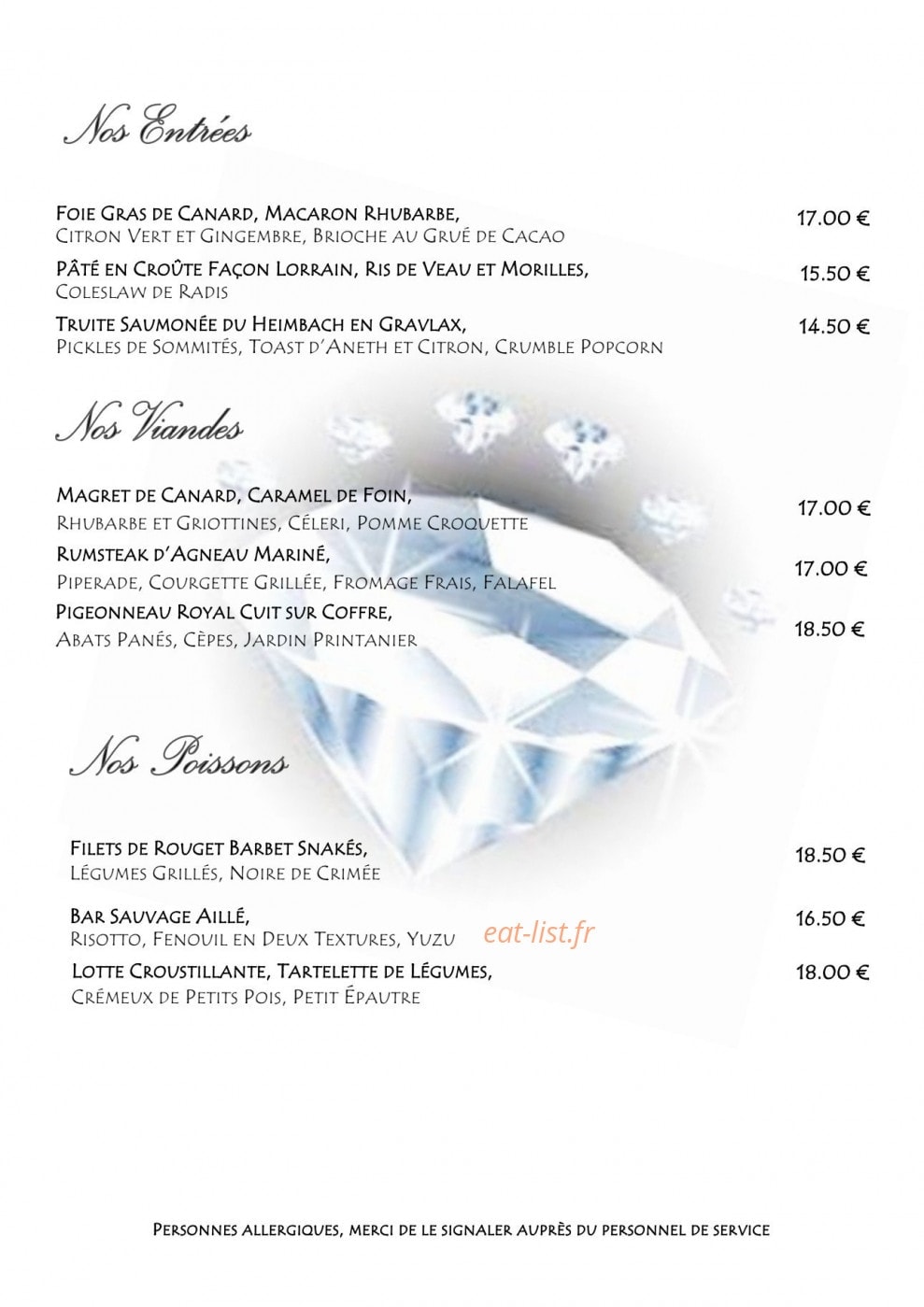 Le Diamant — carte page 1