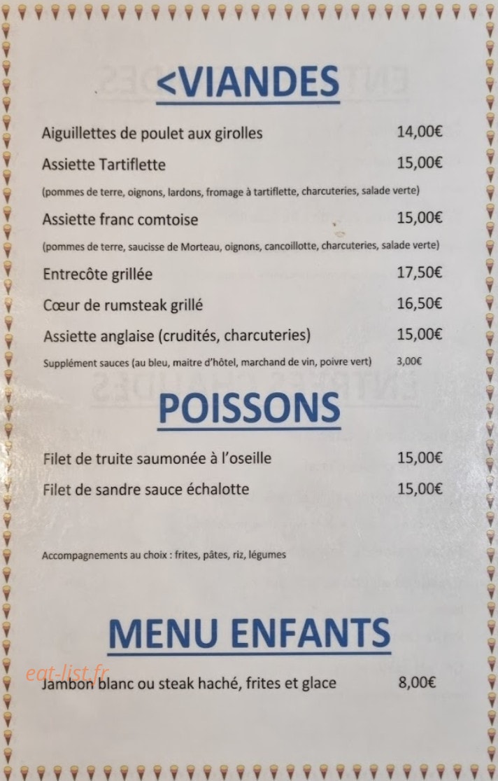 Auberge Chez Nous — carte page 2