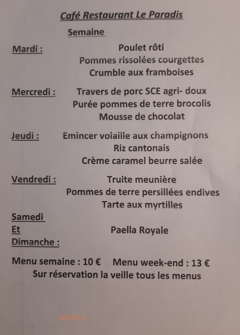 Le Paradis — carte page 1