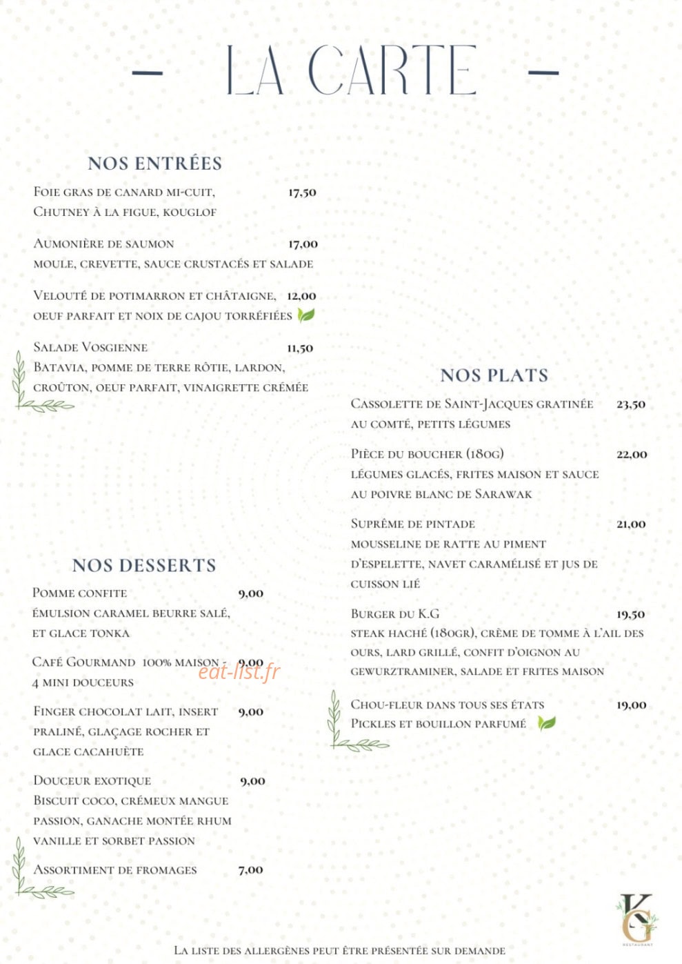 Le K.G — carte page 1