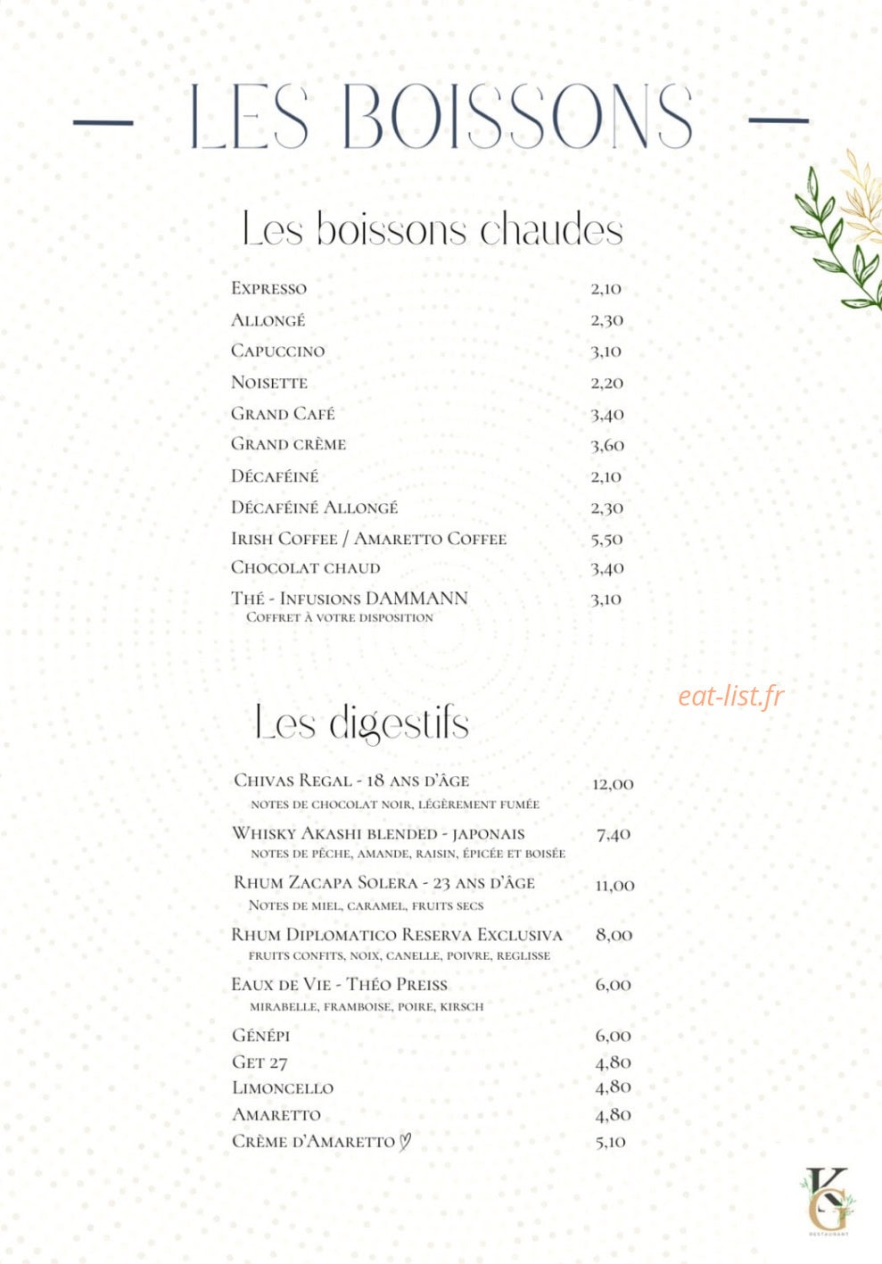 Le K.G — carte page 4