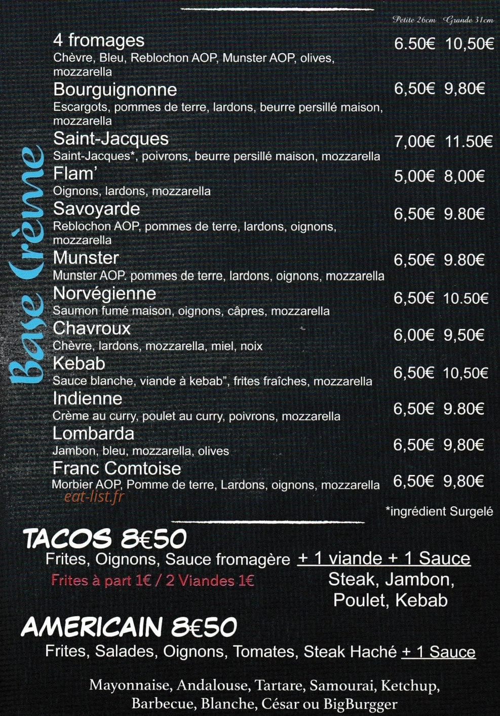 Le Coin Pizzas — carte page 2