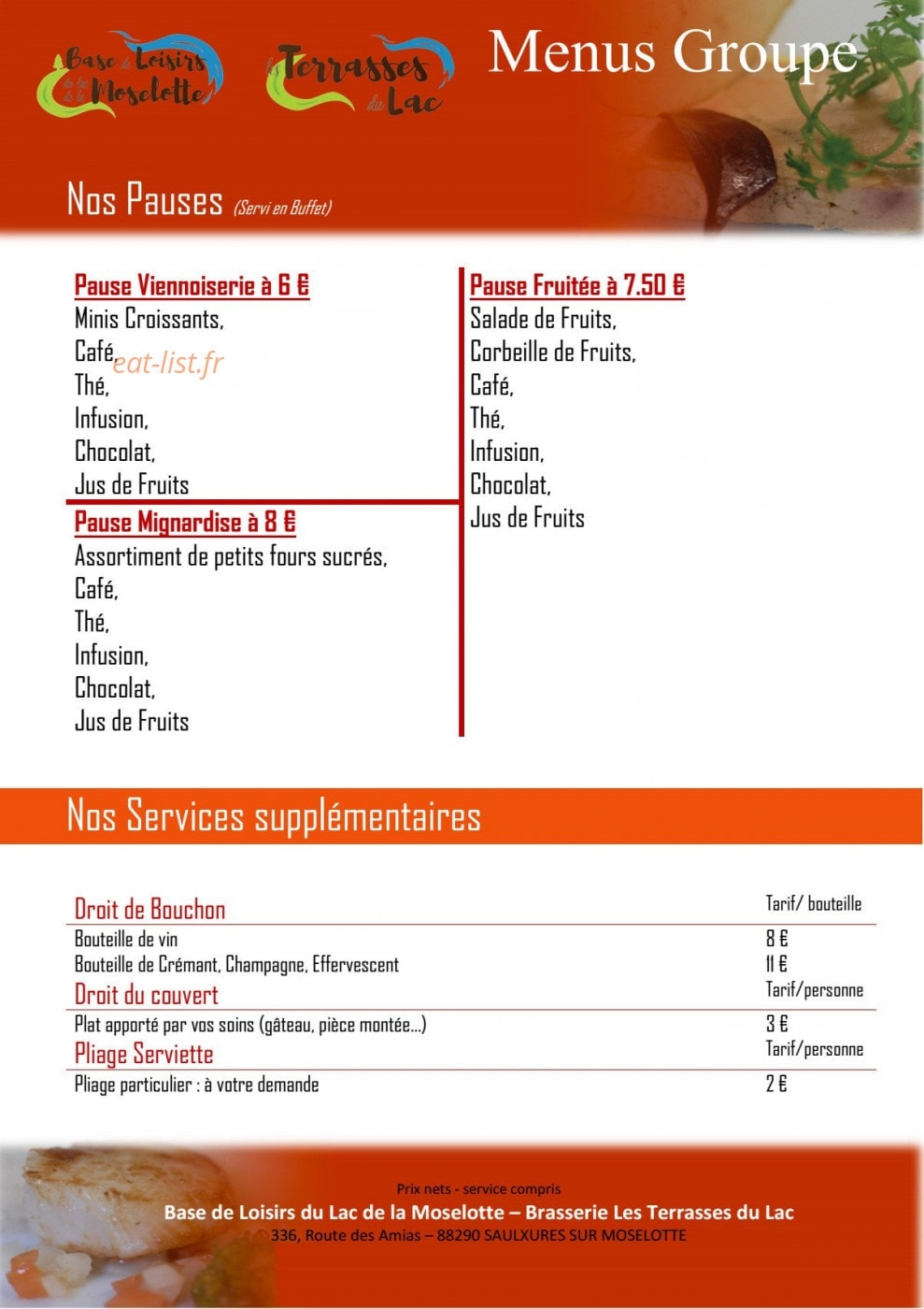 Les Terrasses du Lac — carte page 10