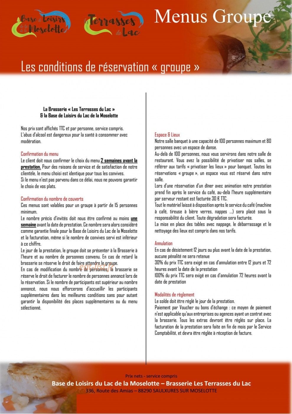Les Terrasses du Lac — carte page 12