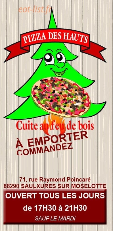 Pizza des Hauts — carte page 1