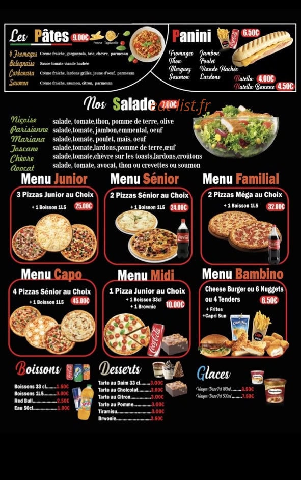 Capo Pizza — carte page 4