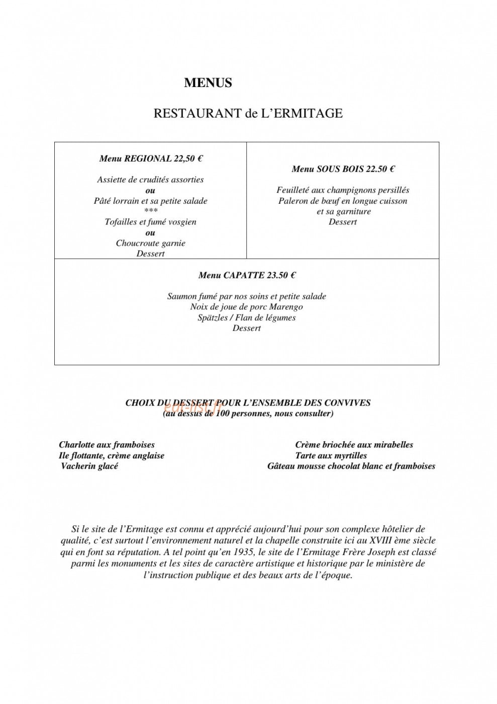 Ermitage Resort Vosges — carte page 7