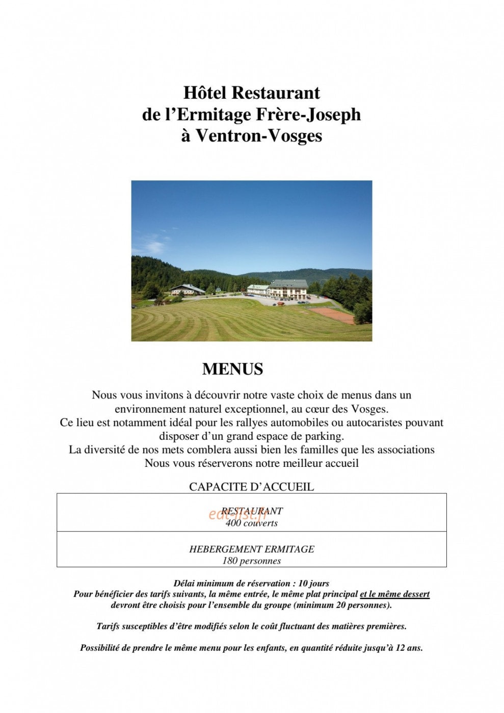Ermitage Resort Vosges — carte page 6