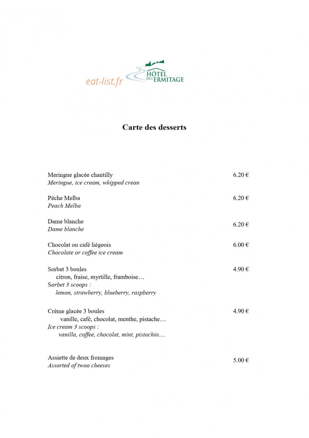 Ermitage Resort Vosges — carte page 5