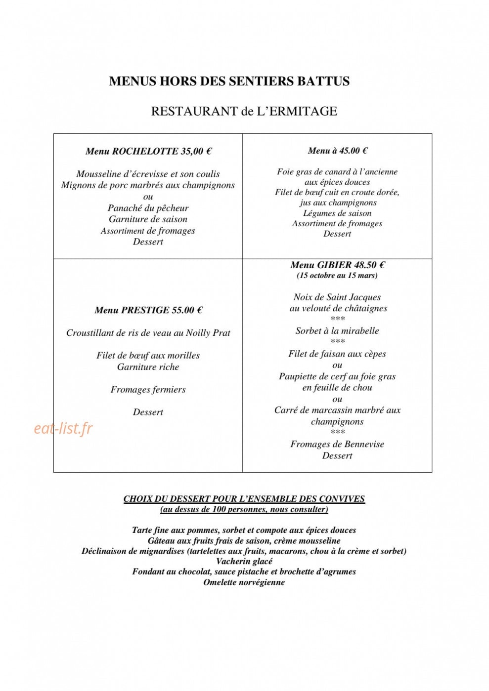 Ermitage Resort Vosges — carte page 10
