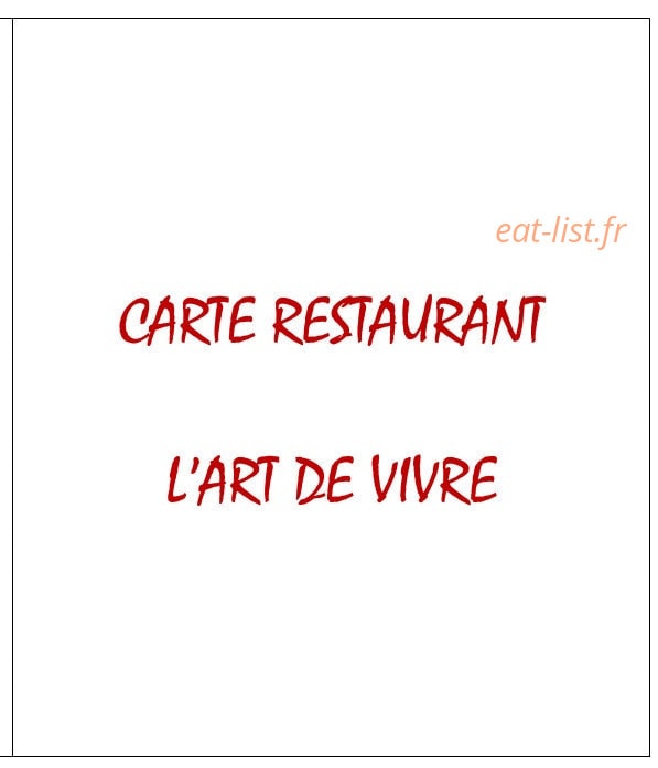 L'Art de vivre — carte page 1