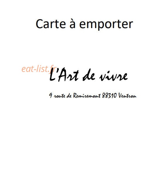 L'Art de vivre — carte page 5