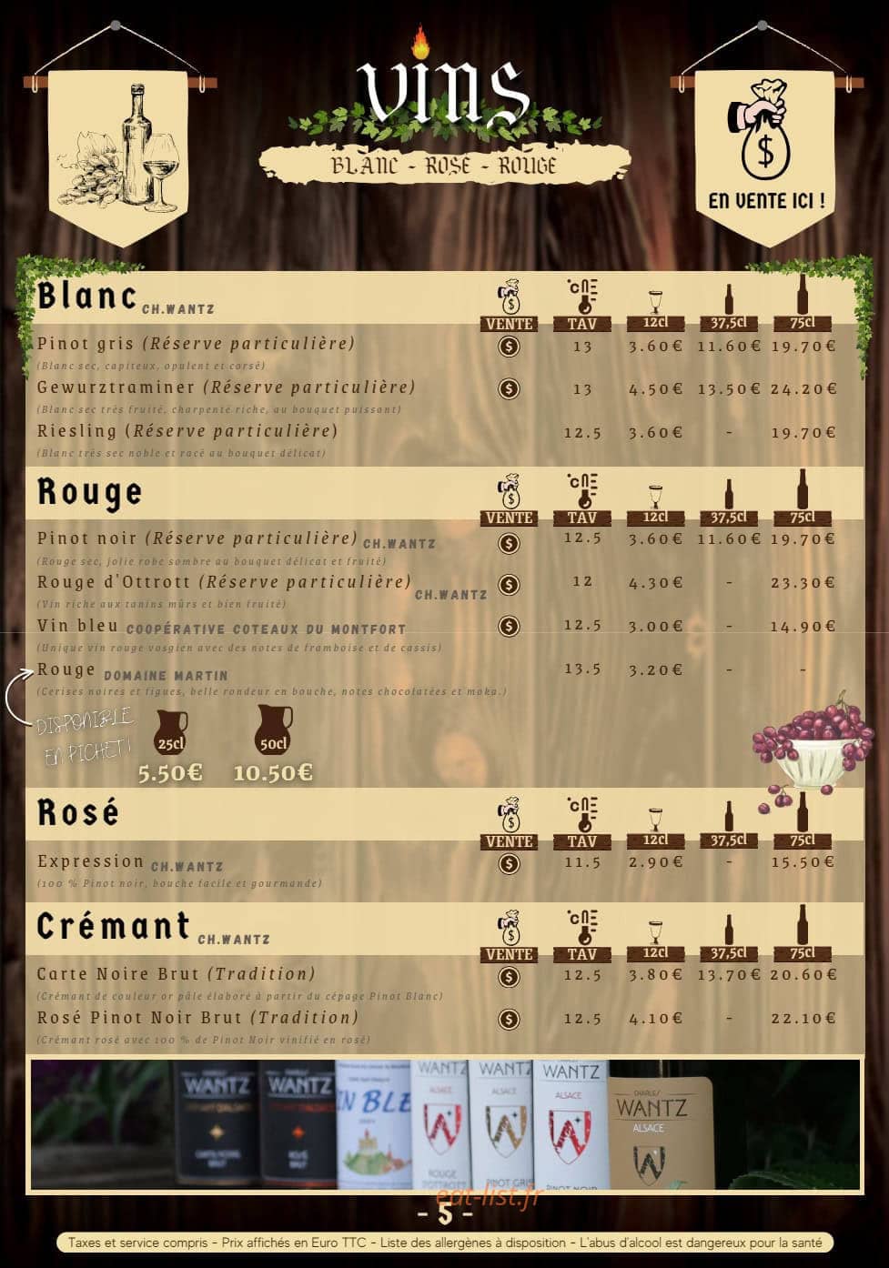 La Taverne du Kos — carte page 10