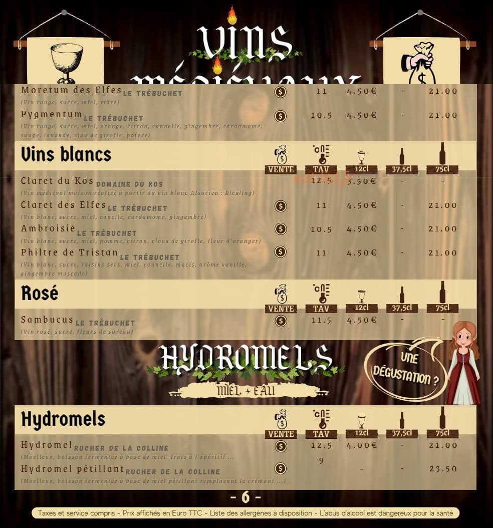 La Taverne du Kos — carte page 11